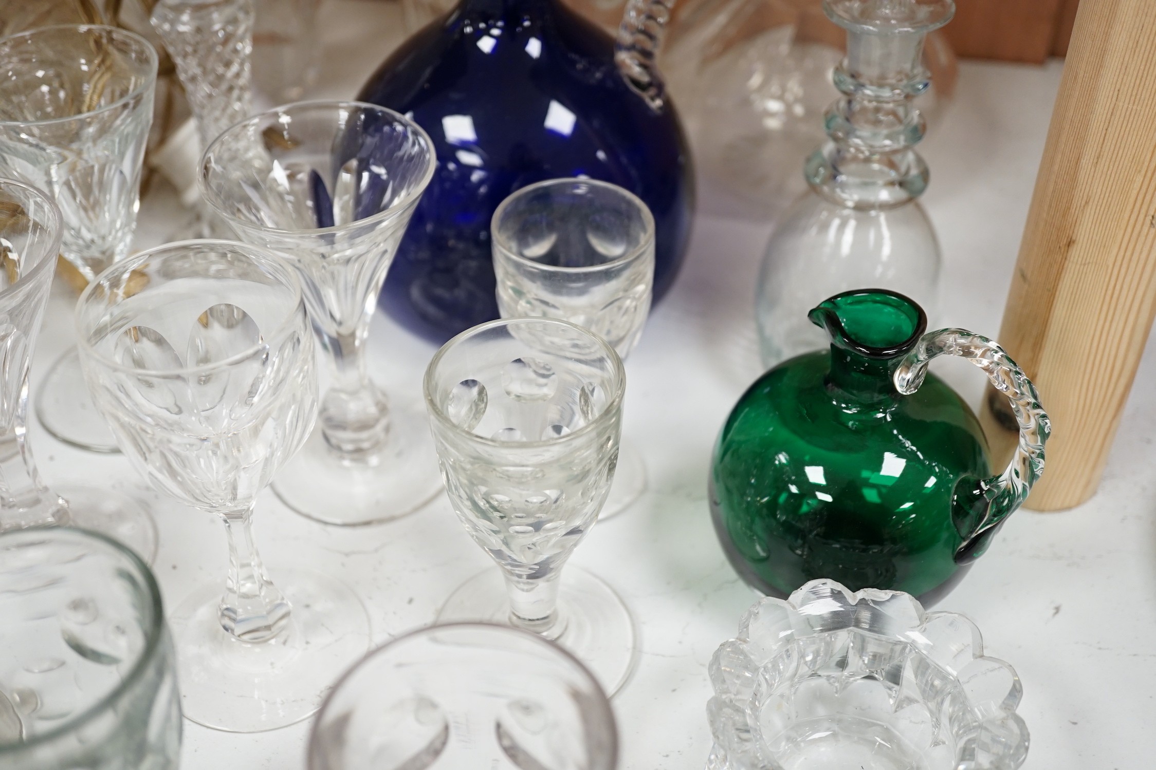 A mixed collection of 18th and 19th century glassware